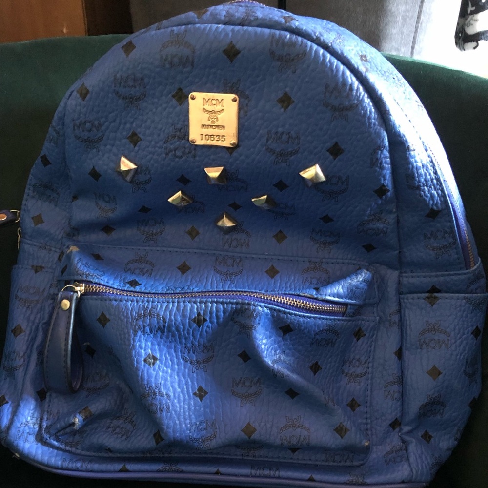 MCM BLUE BLACKPACK